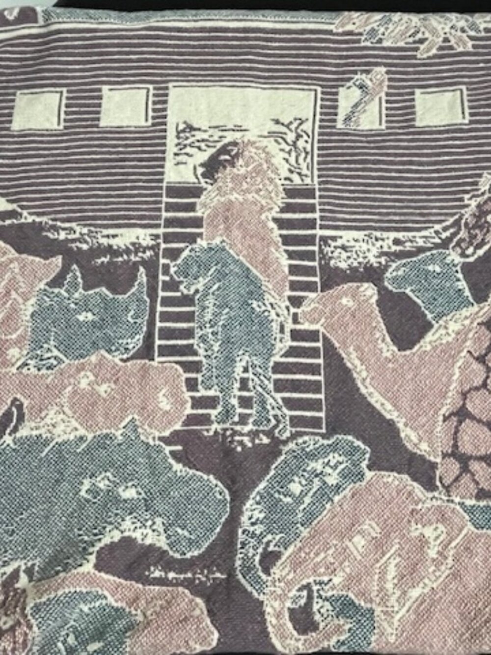 Noah's Ark Tapestry Blanket MWW 1992 32" x 42"